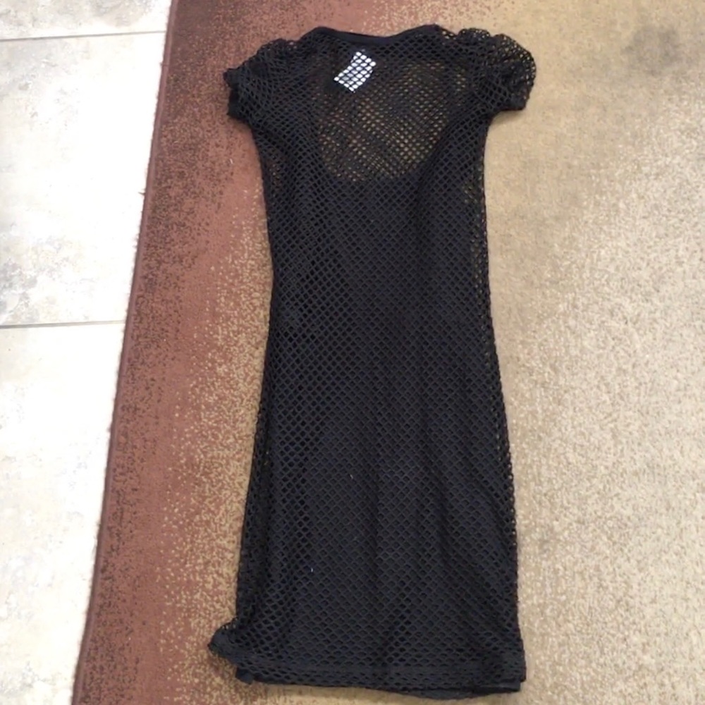 Mesh maxi short sleeve dress black never worn